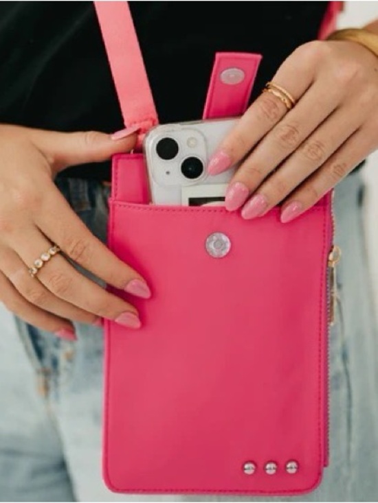 Pretty Simple Handbags - Pink Crossbody Phone Pouch By Pretty Simple